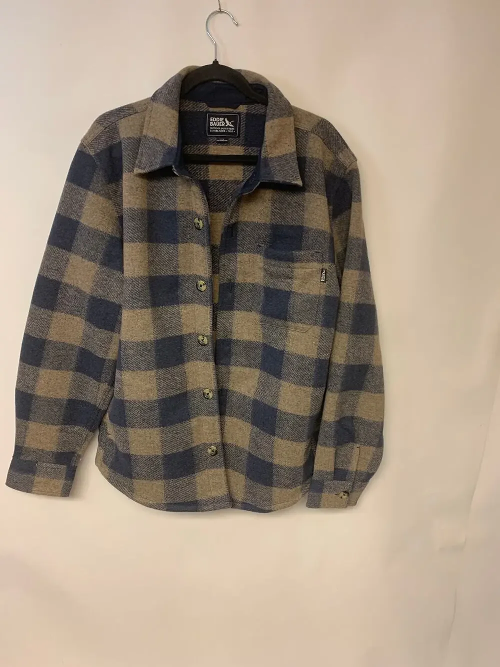 Eddie Bauer Shacket Overshirt Classic Buffalo Plaid Heavy Flannel NWT Mens SZ L
